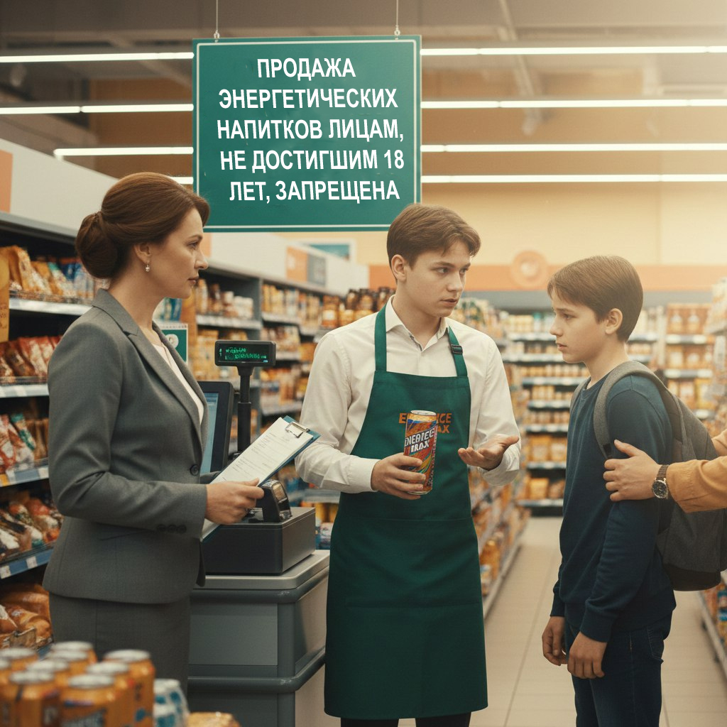О запрете продажи безалкогольных тонизирующих напитков (в том числе энергетических) несовершеннолетним и новых полномочиях органов МСУ по контролю и проверке.